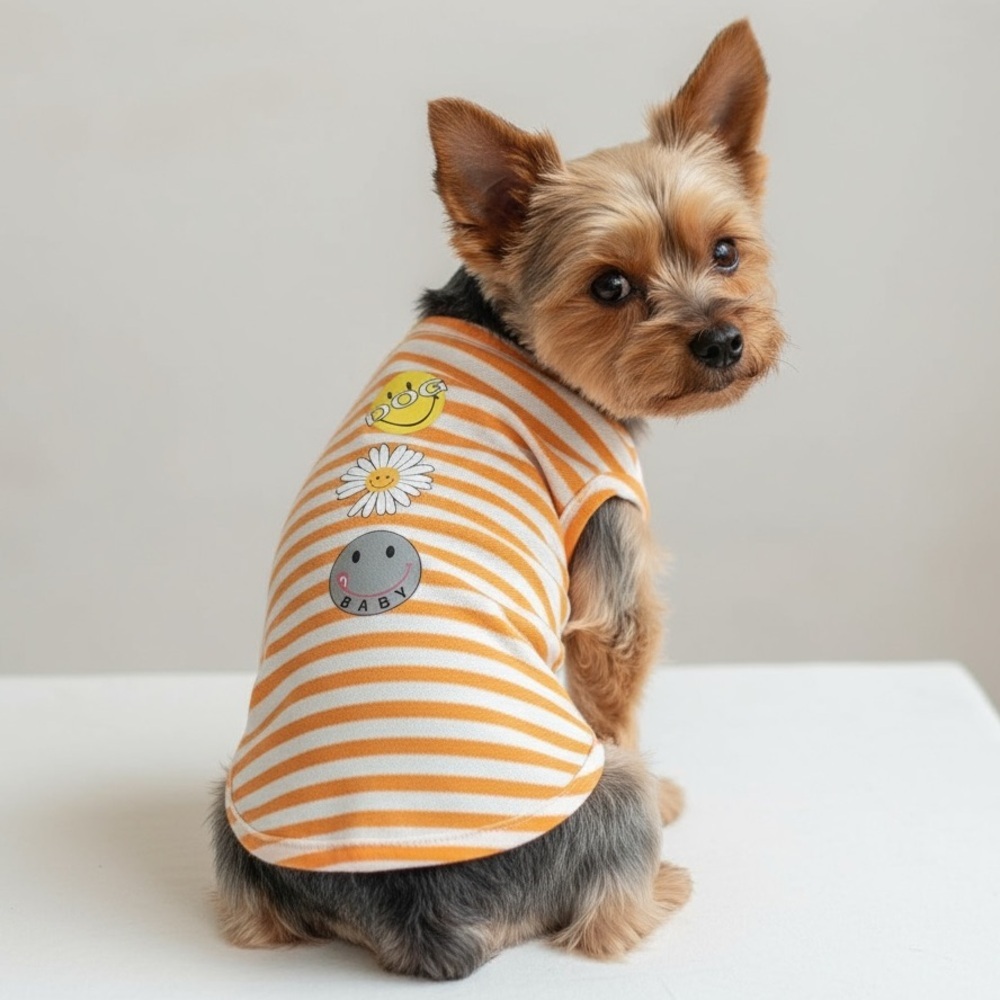 Striped Daisy Flower Dog Shirt
